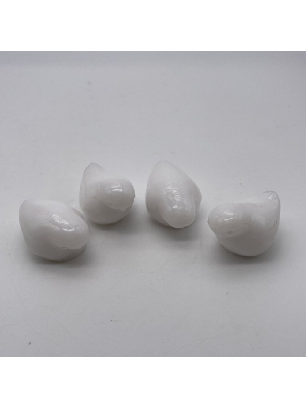Vintage Art Glass Miniature White Chicks Birds Figurine Lot Of 4